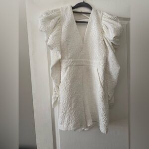 KARLIE White Textured Romper